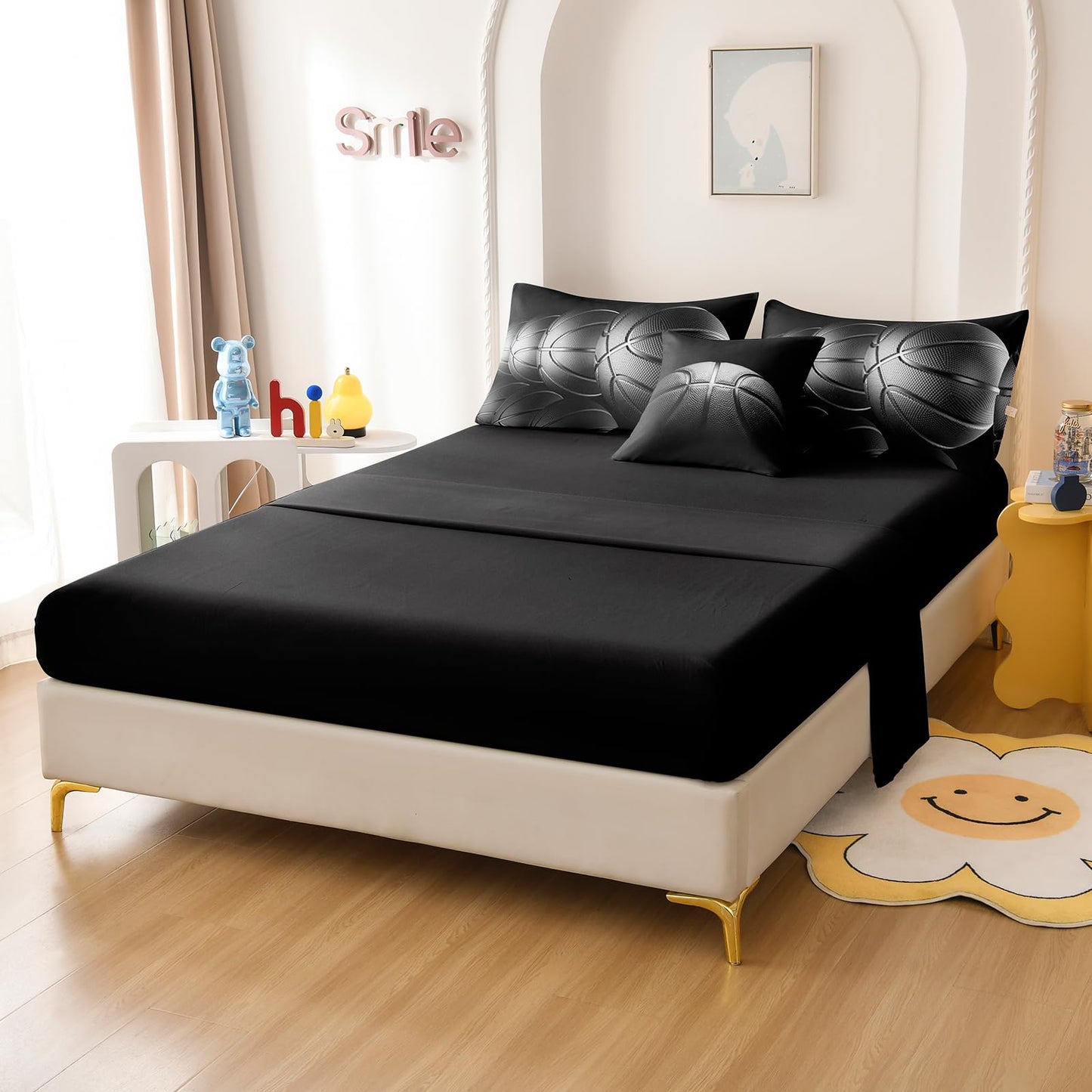 DORCAS 6 Pcs Cat Full Comforter Set with Sheets,Girls Full Size Bedding Set Cute Cat Bed in A Bag for Kids Teen