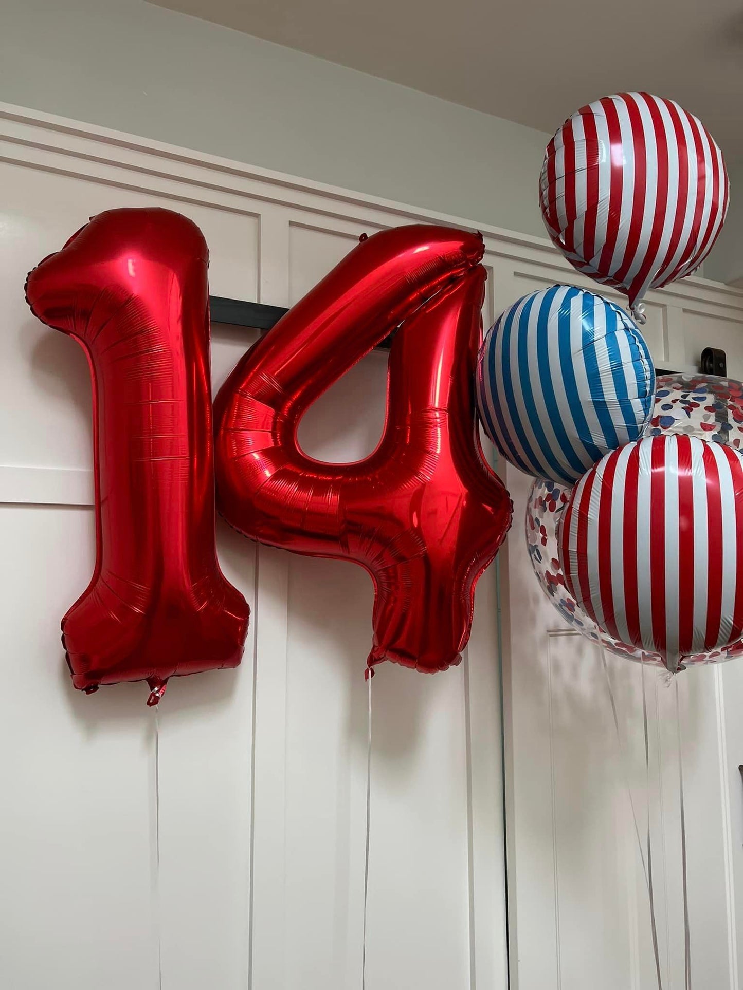 Red Number 4 Balloon 40 Inch, 4th Birthday Party Decorations for Children, Giant 4 Foil Balloon for Party Supplies