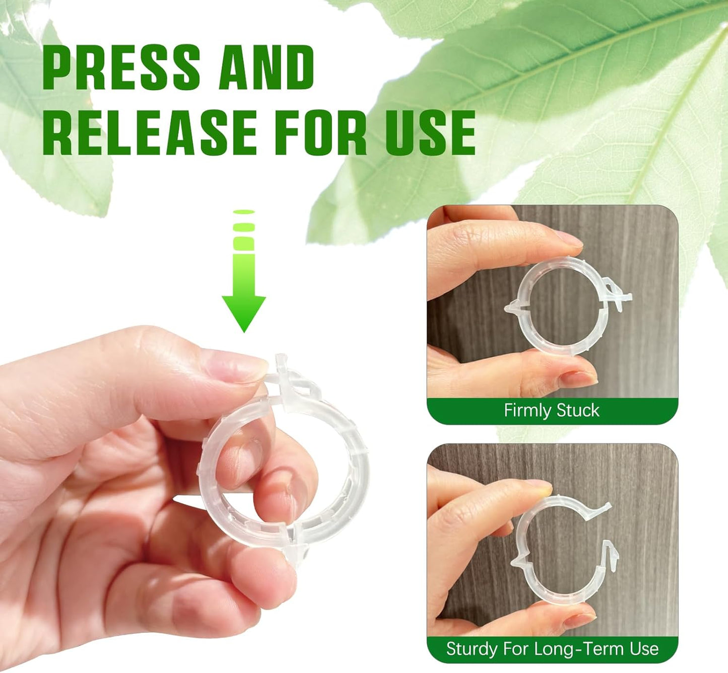 Skiennix Plant Support Clips - 100 Pcs Reusable Trellis for Tomato & Grape Vines | Outdoor Plant Wall Clips