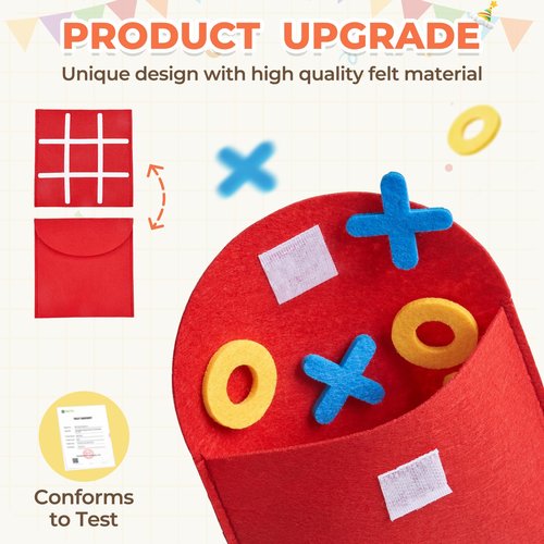 JoyCat 30 Pack Tic Tac Toe Party Favors for Kids, Felt Travel Board Games with Storage Pouch, Classroom Prizes, Goodie Bag Stuffers, Birthday Gifts for Students(Classic)