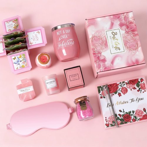Birthday Gift for Women, Unique Gifts for Mom Grandma Wife Girlfriend Best Friend Sister Her, Self Care Package Friendship Gifts Basket Set, Mothers Day Gifts