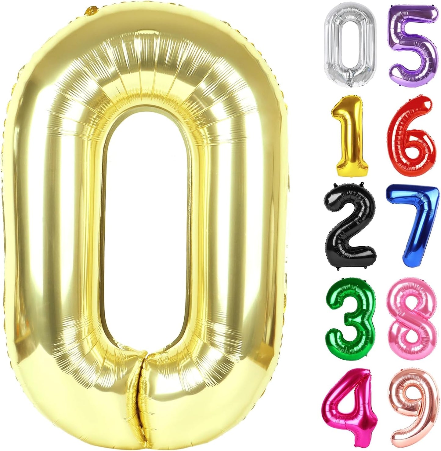 Light Gold Number 0 Balloon - 40 Inch Birthday Decoration for Milestone Celebrations