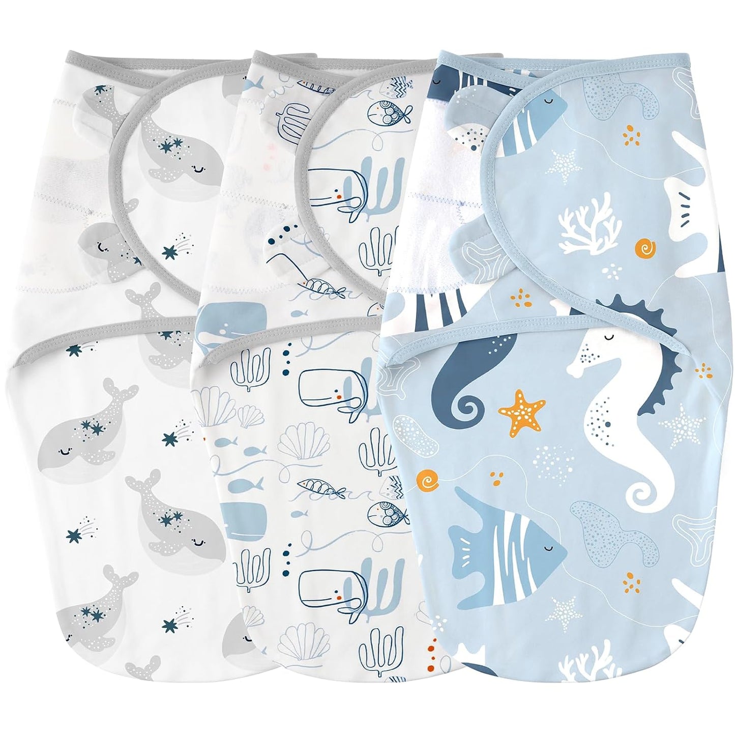 Yoofoss Baby Swaddles - 100% Cotton Adjustable Swaddle Sack for Newborns | 0-3 Months, 3 Pack, Soft & Breathable