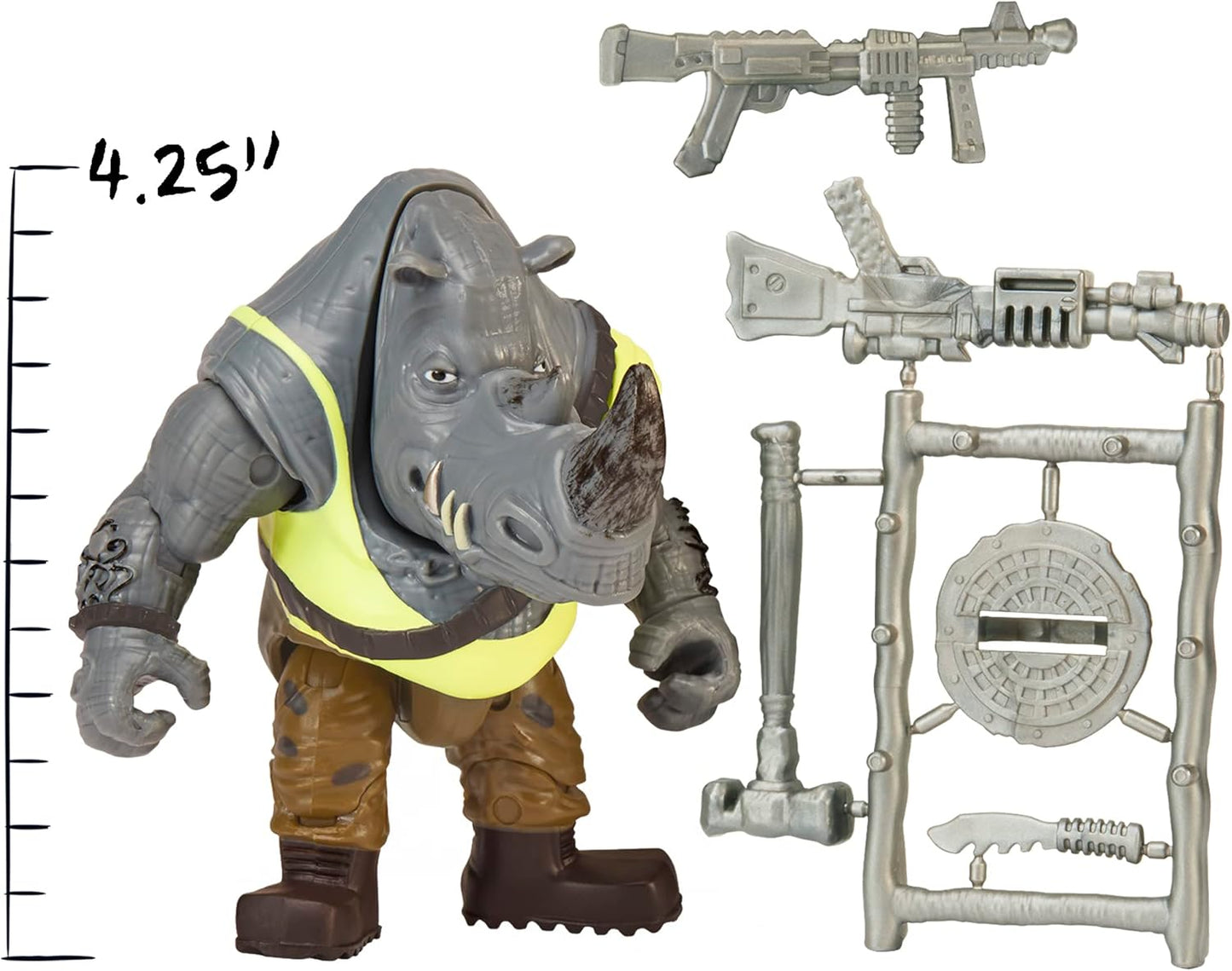 Teenage Mutant Ninja Turtles | Rocksteady Action Figure - 3.75” Collectible Toy
