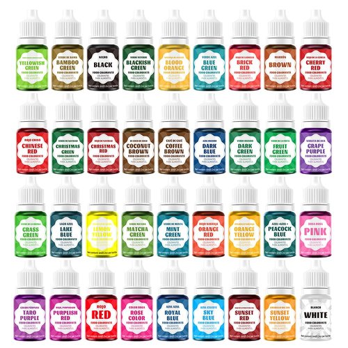 Food Coloring - Concentrated Liquid Food Coloring Set - Neon Liquid Food Color Dye for Baking, Decorating, Icing, Cooking, Slime Making Kit and DIY Crafts, 6ml Bottles (0.2 Fl. Oz) (0.2 Fl. Oz(Pack of 36))