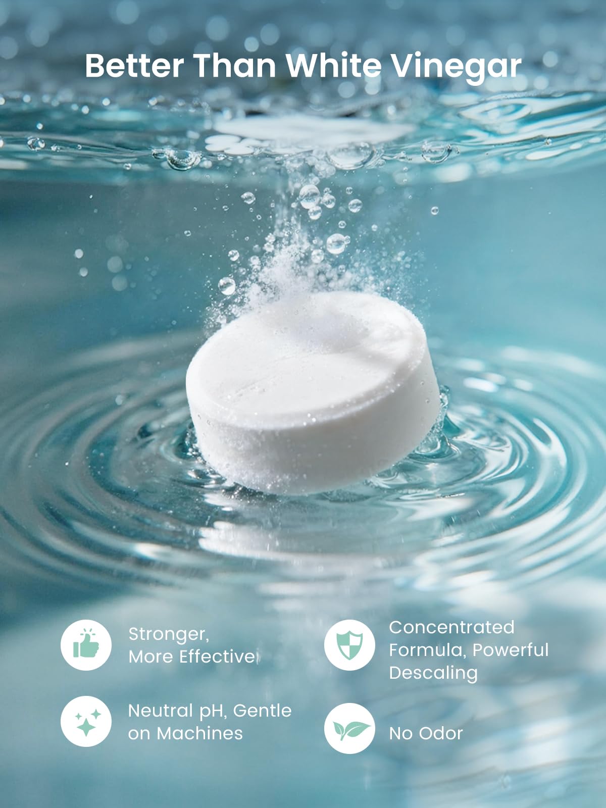 GROWNSY Descaling Agent Descaling Tablets for Bottle Warmer & Sterilizer, Daily Essential Descaler, Cleaner for Baby Food Makers, Deep Limescale & Odor Removal, Performance Care, 40 Count for Regular