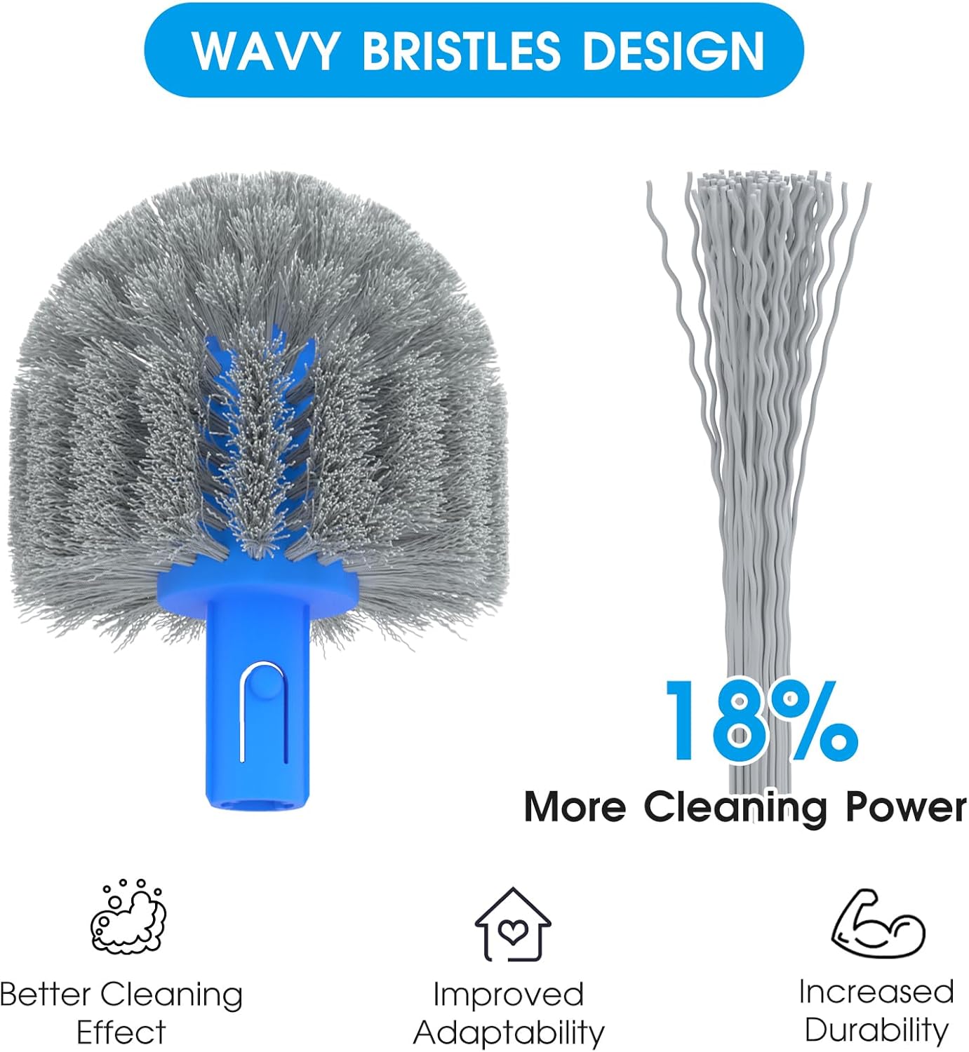 TidyMister 20'' 2-in-1 Pool Brush Head - Heavy-Duty Cobweb Duster with EZ Clip & Nylon Bristles for Inground & Above-Ground Pools