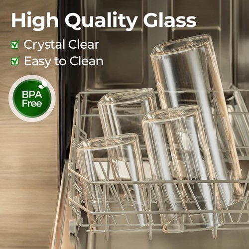 ComSaf Glass Storage Containers - 2.2 Qt Rectangle Jars with Bamboo Lids for Food Storage | Clear Pantry Organizer