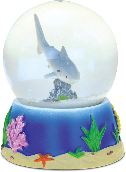Great White Shark Snow Globe - Sparkling Glitter Water Globe Collectible Decor