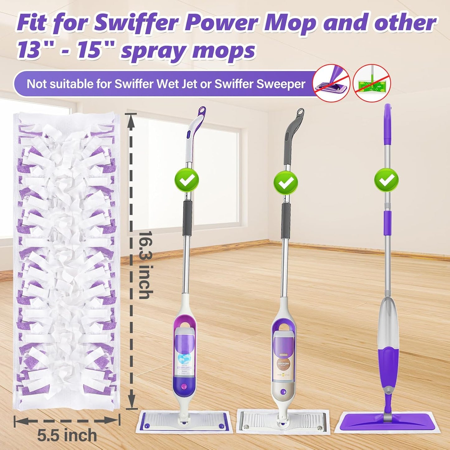 Skiennix Mop Pads Refills - 20 Pcs Wet & Dry Disposable Pads for Multi-Surface Floor Cleaning | Ideal for Tile & Hardwood