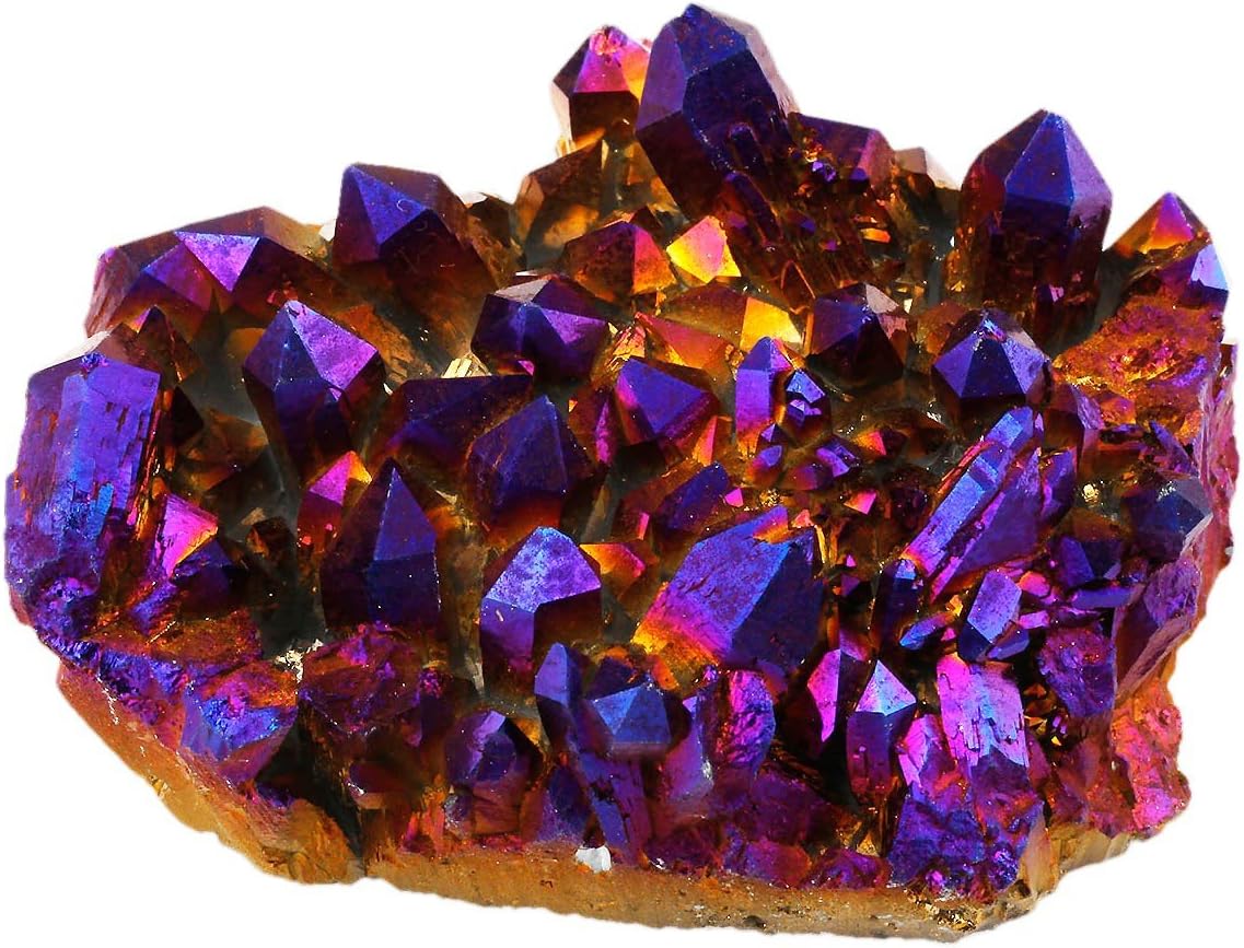 Red Titanium Coated Quartz Geode Druzy Crystal Cluster Specimen - 0.2-0.3lb
