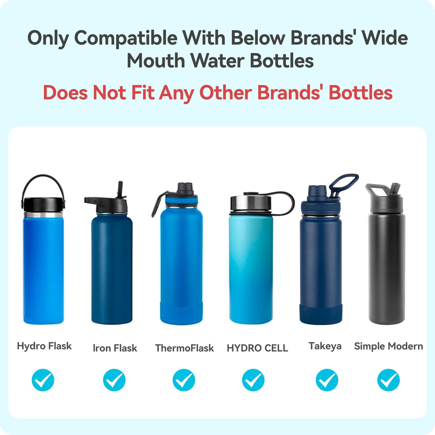 Lid Replacement for Simple Modern Summit 10 oz 12 oz 14 oz 16 oz 18 oz 20 oz 22 oz 24 oz 32 oz 40 oz 64 oz Water Bottle,Straw Lids With Straw For Hydro Flask,Thermoflask,Takeya, BPA Free,LeakProof 2pc