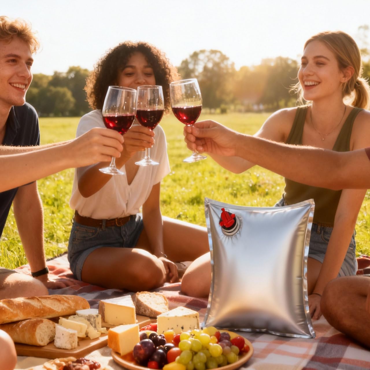 Mobestech 10 Pack Refillable Wine Pouches with Spout 5L Portable Beverage Storage Bags for Outdoor Parties Picnics and Entertaining