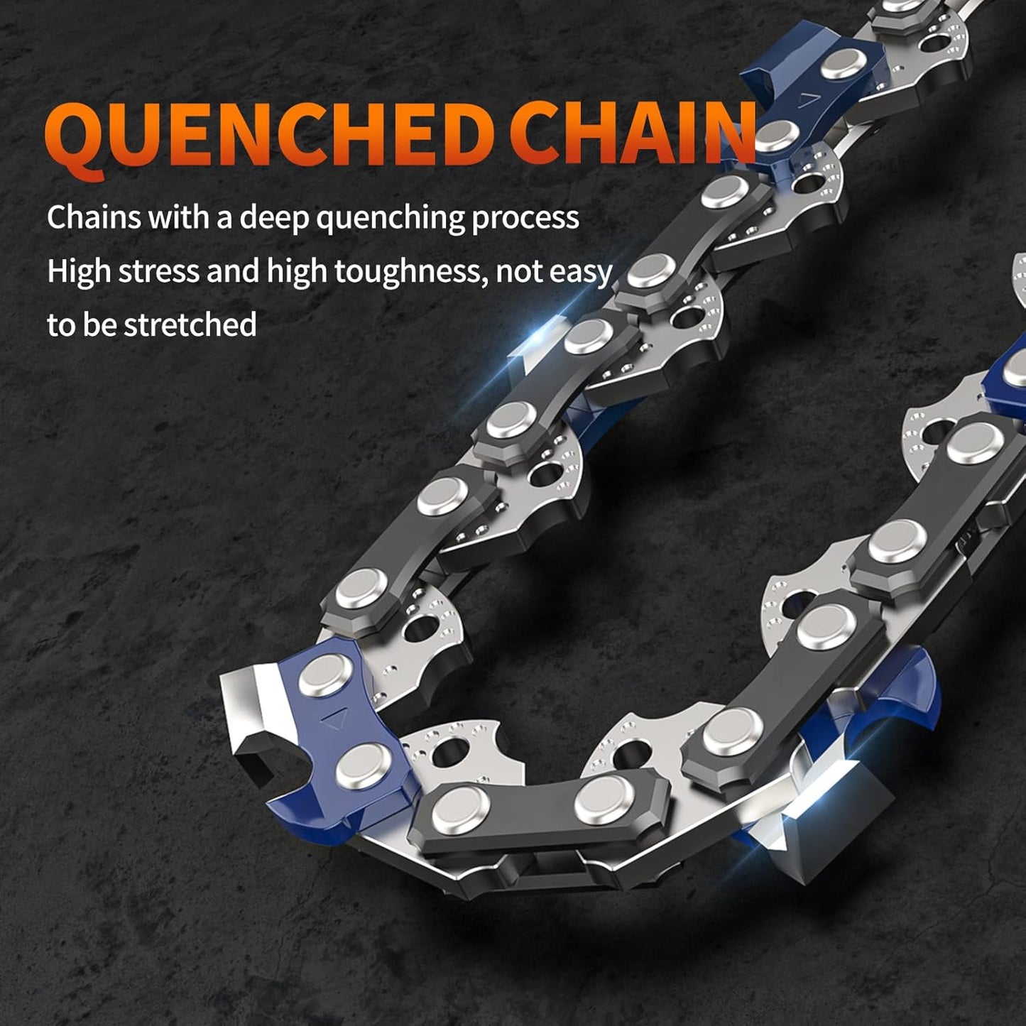 Skiennix 8-Inch Mini Chainsaw Chain - Replacement 1/4" LP Pitch .043" Gauge | 3-Pack of 45 Drive Links