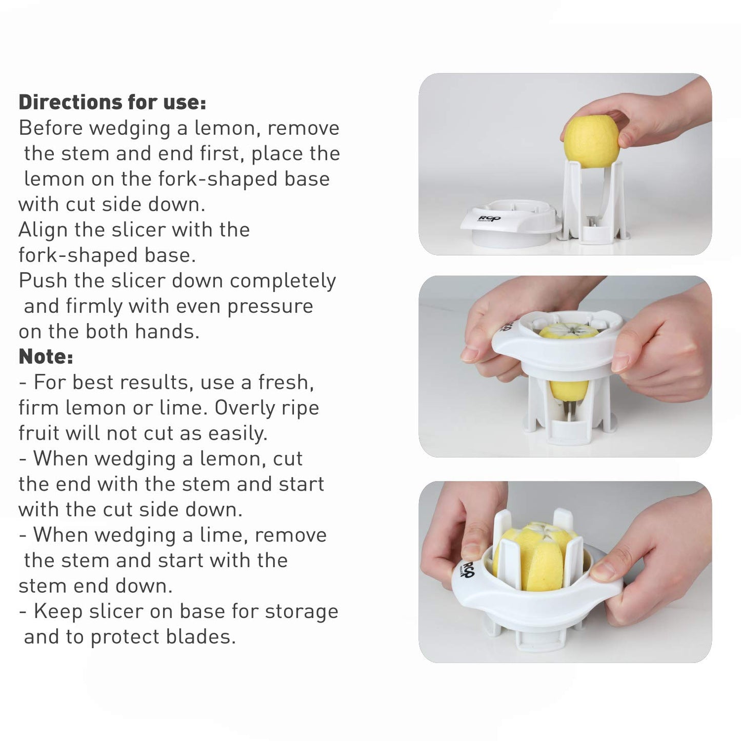 Lemon/Lime Slicer, to Garnish Food Drink - Stainless Steel Lime Cutter | Lemon Wedge Cutter for Perfect Lime Slices rebanador de limon - Chelda Lemon Salt and Tequila