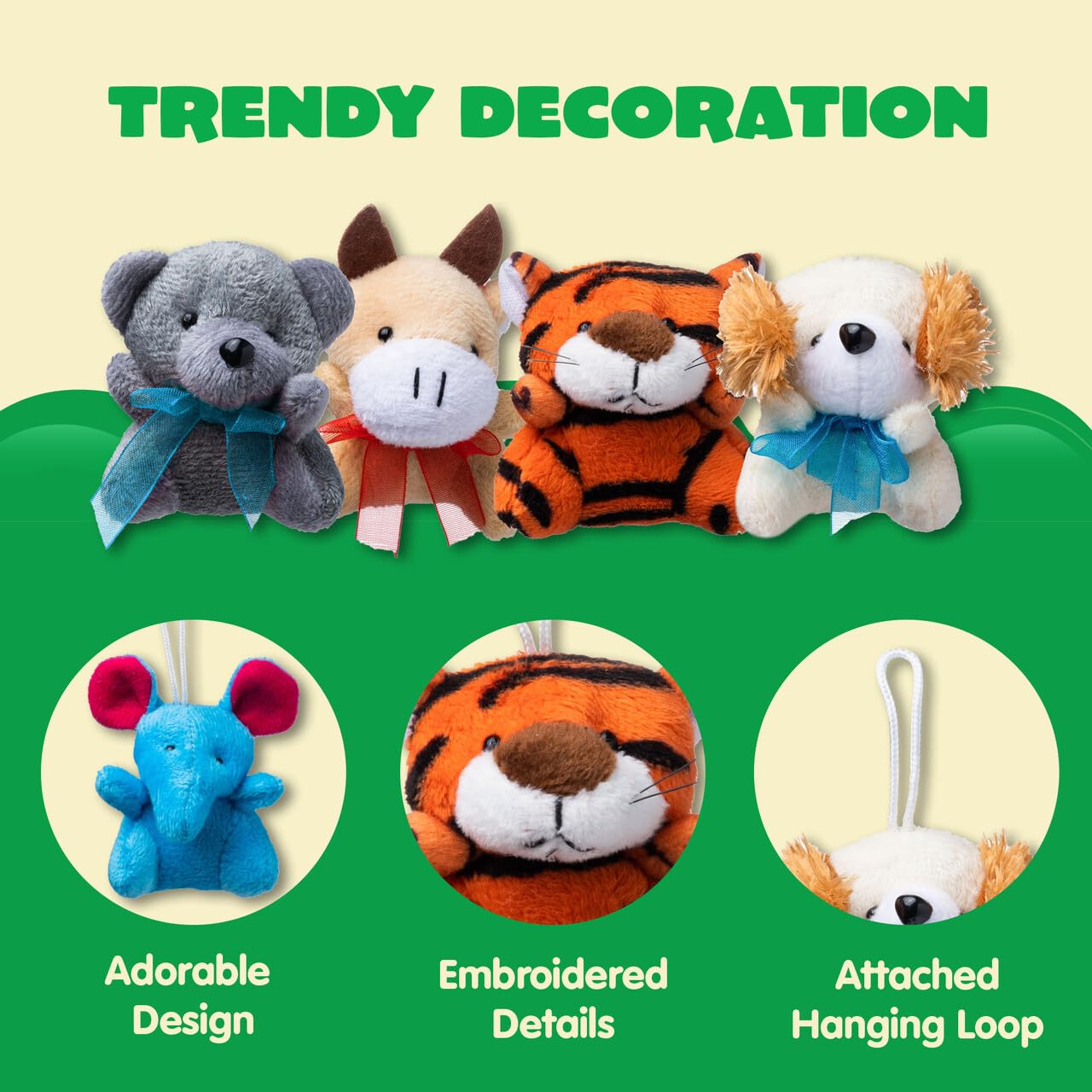 JOYIN 72 Pack Mini Animal Plush Toy Assortment (72 Units 3" Each),Bulk Stuffed Animals Party Favors for Kids, Small Animals Plush Keychain Decoration, Carnival Prizes, Birthday Treasure Box Toys