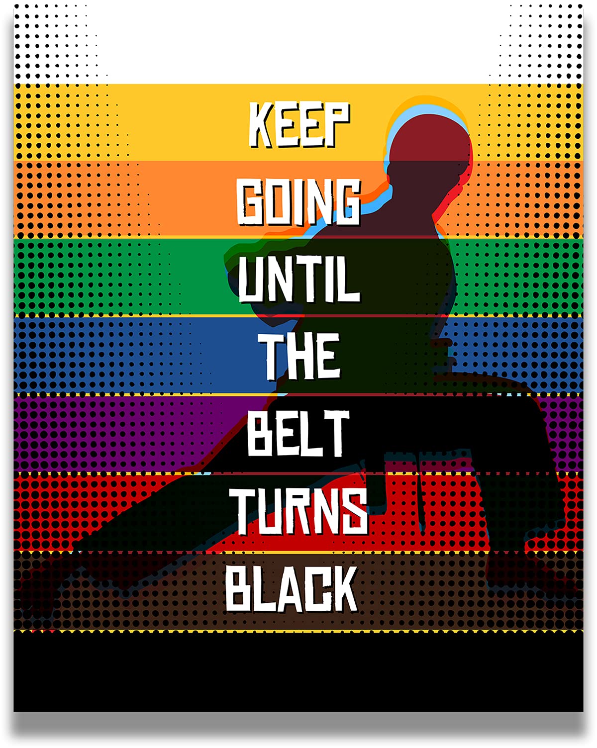 Govivo Karate Themed Gifts Wall Art - 16x20 Ready To Hang Canvas - Inspirational Wall Art - Martial Art Motivational Sports Quotes Poster - Jiu Jitsu Picture - Dojo Decor