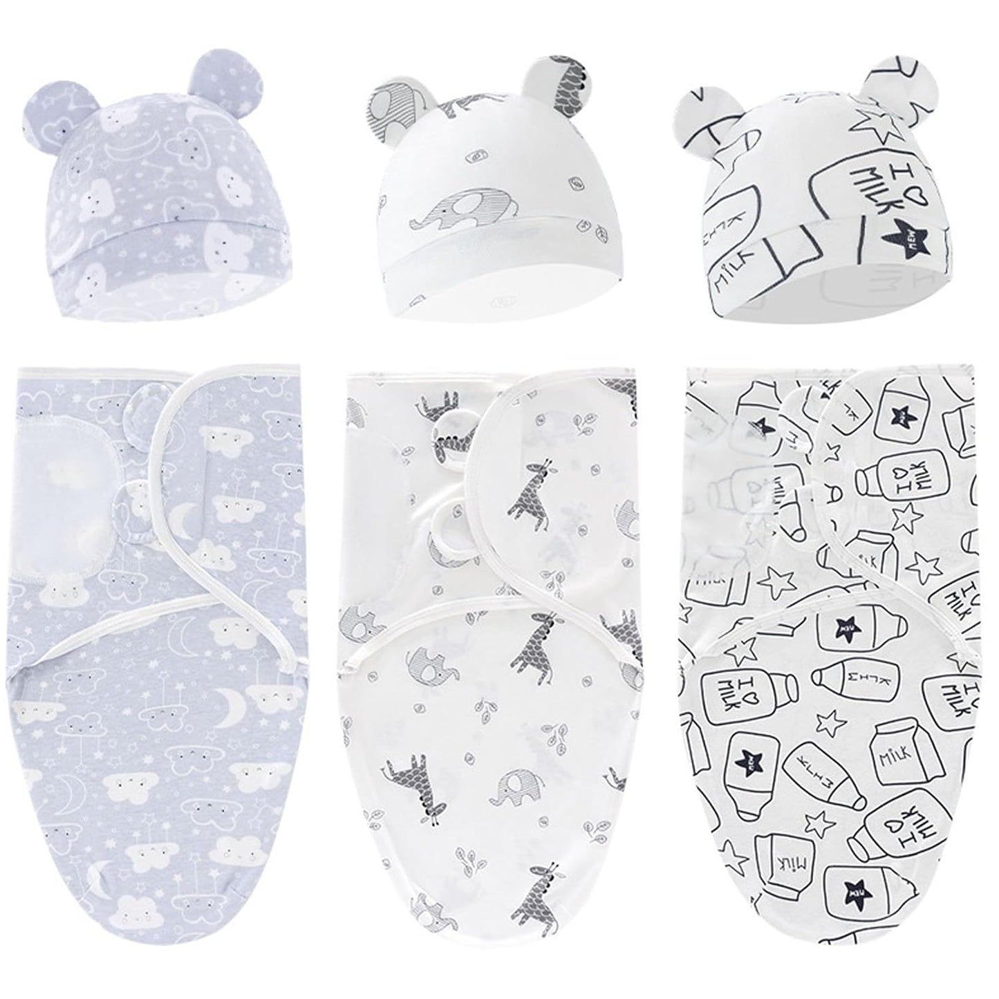 Skiennix Organic Swaddle Sleep Sacks - Ergonomic Newborn Wraps 0-3 Months - Soft Baby Blankets