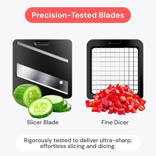 Fullstar Vegetable Chopper & Mandoline Slicer - 2-in-1 Kitchen Gadget for Quick Food Prep | Black