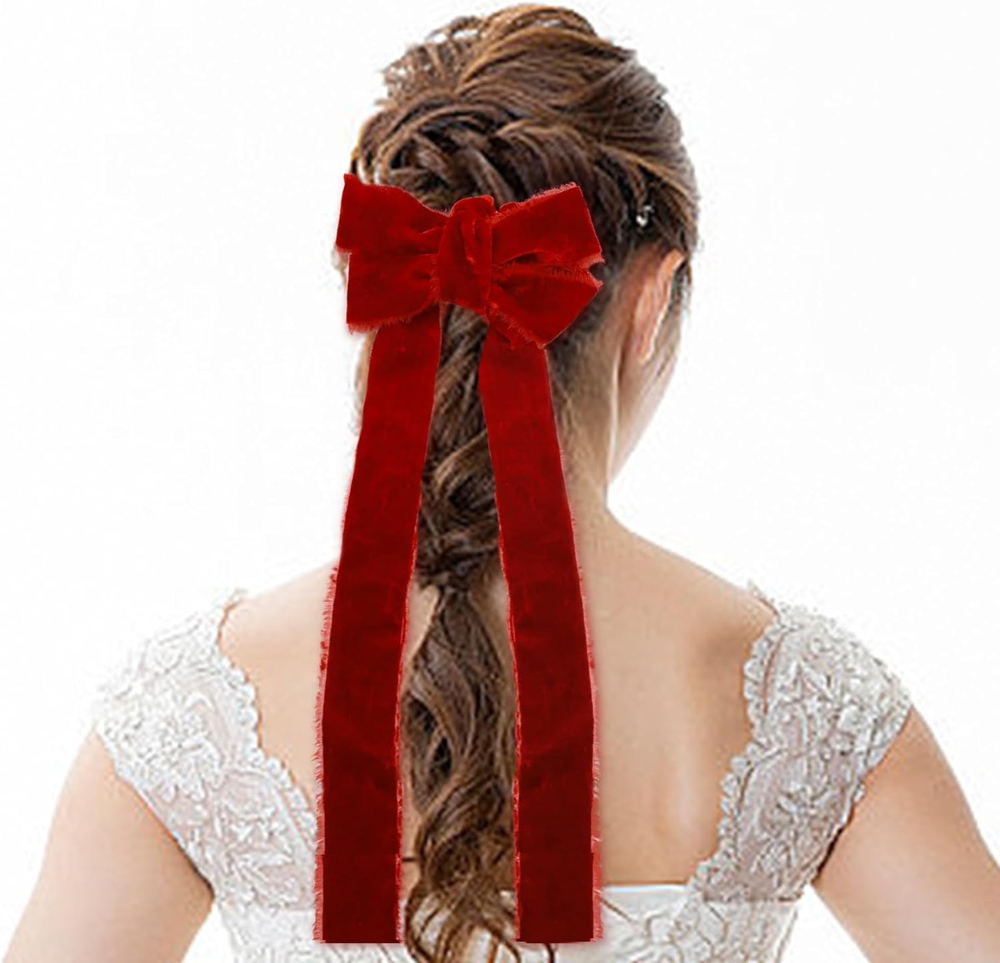 Red Velvet Ribbon - Handmade Silk Fabric, 1.5 Inch x 5 Yards, Perfect for Gift Wrapping & Decorations