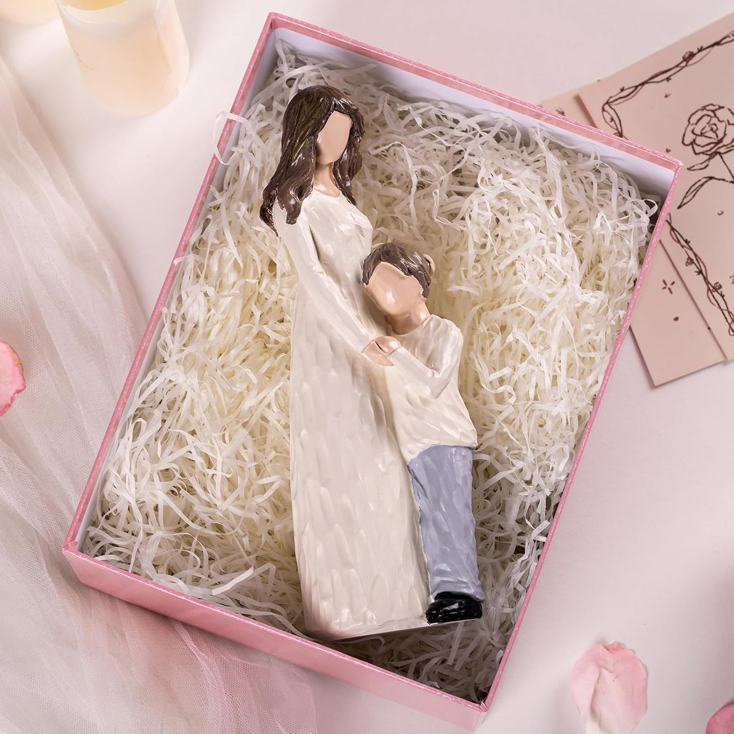 Regine Switzerland Mother and Son Figurines - Hand-Painted Family Sculpture Gift | 9.5" H for Birthdays, Mother's Day & More