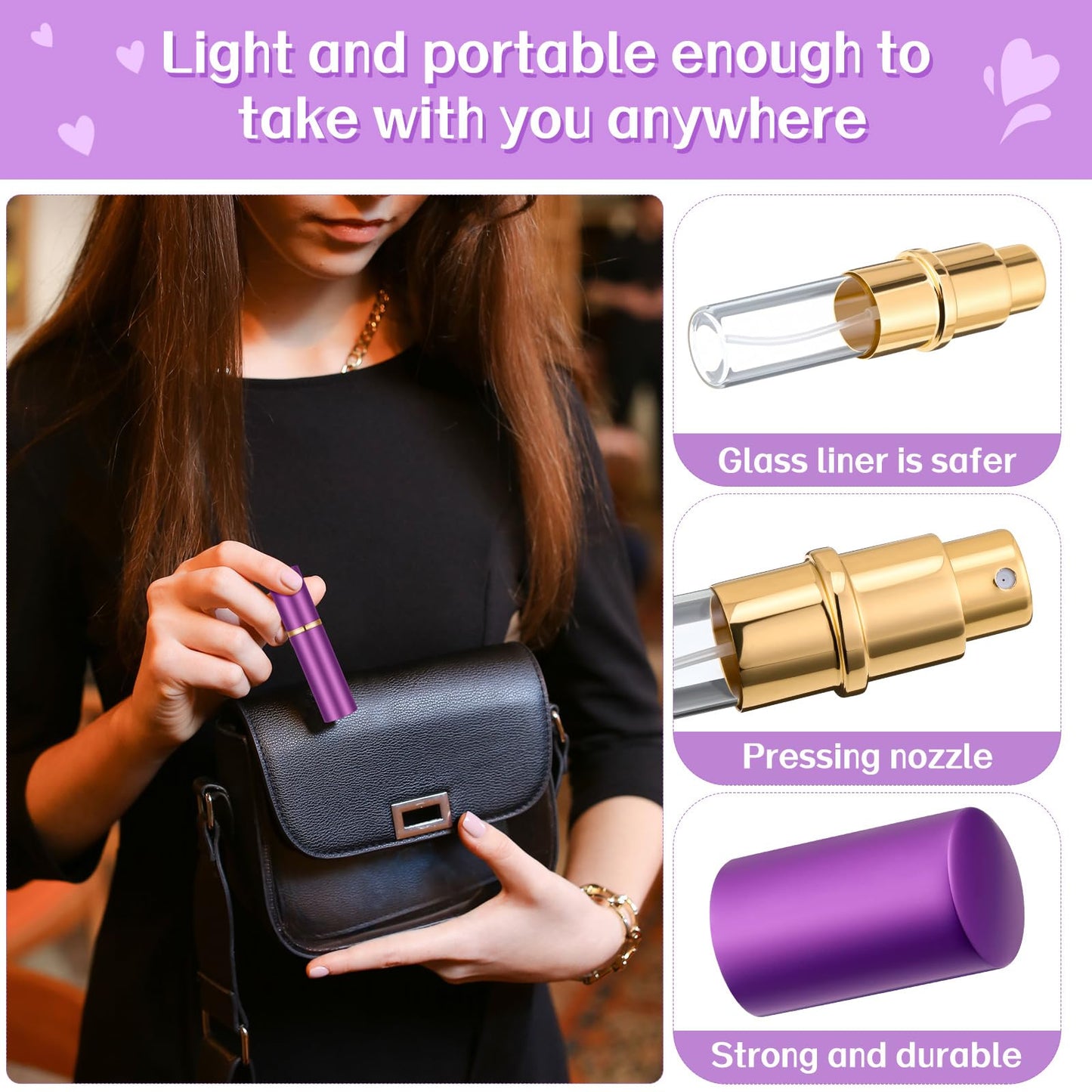 Domensi 6 Pcs Lipstick Flask 0.17 oz Fake Funny Lipstick Flask Portable Leakproof Drinking with 2 Funnels for Party Gifts, Cruise Activities, Pink, Purple, Black, Gold, Silver and Red