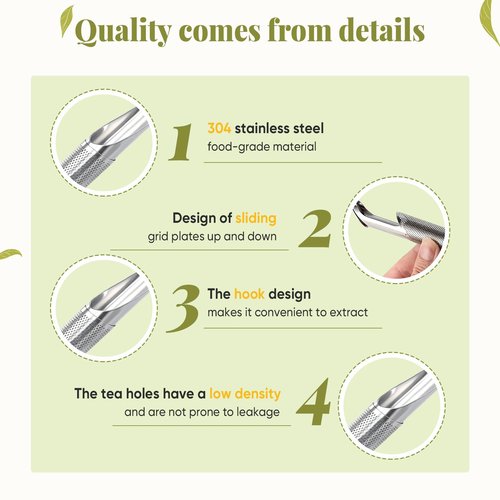 2 Pcs Tea Infuser, Tea Diffusers for Loose Tea with Teaspoon Tea-tweezers Steel Wire Cloth, for All Kinds of Tea