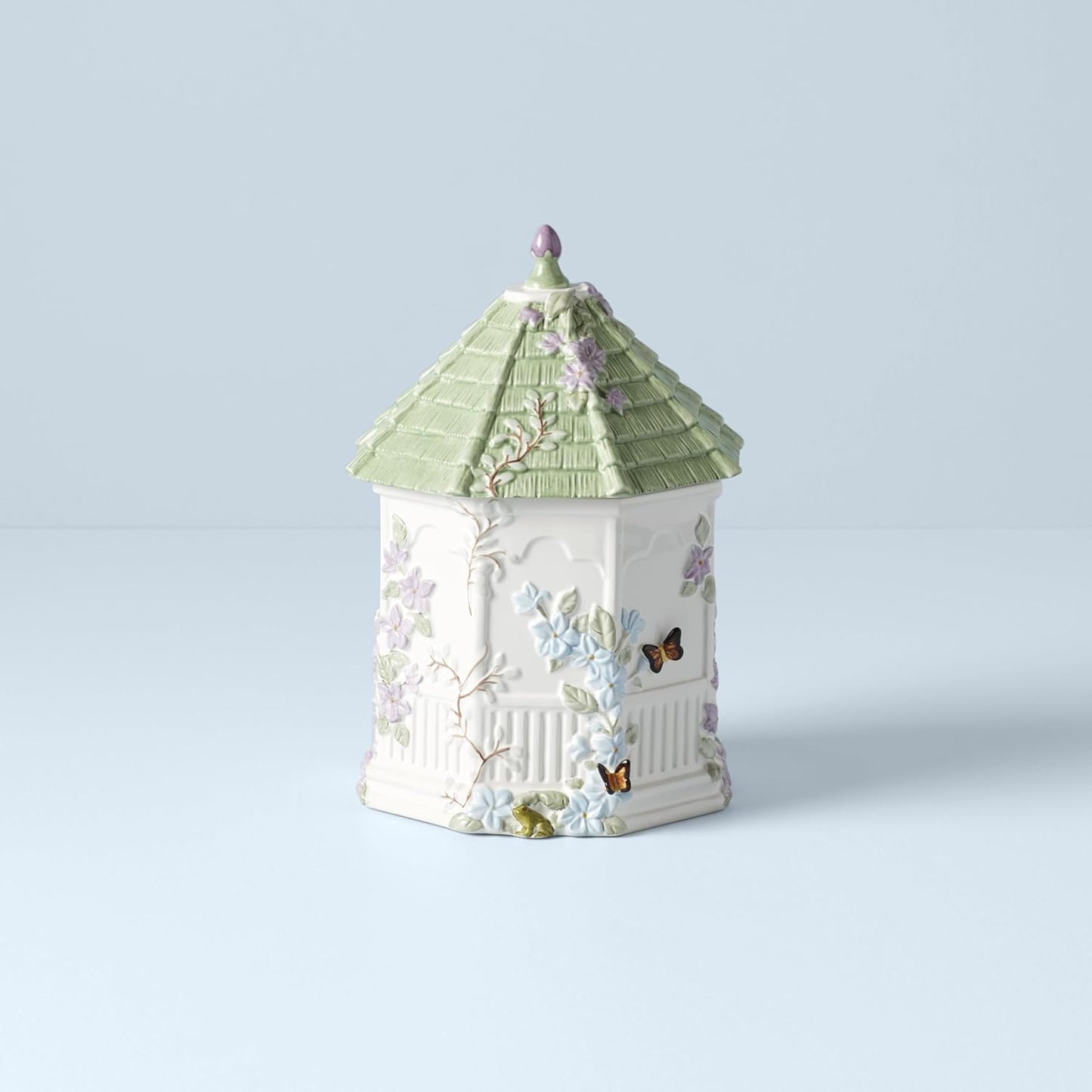 Lenox Butterfly Meadow Cookie Jar - 10-Inch Figural Gazebo Design in Elegant White
