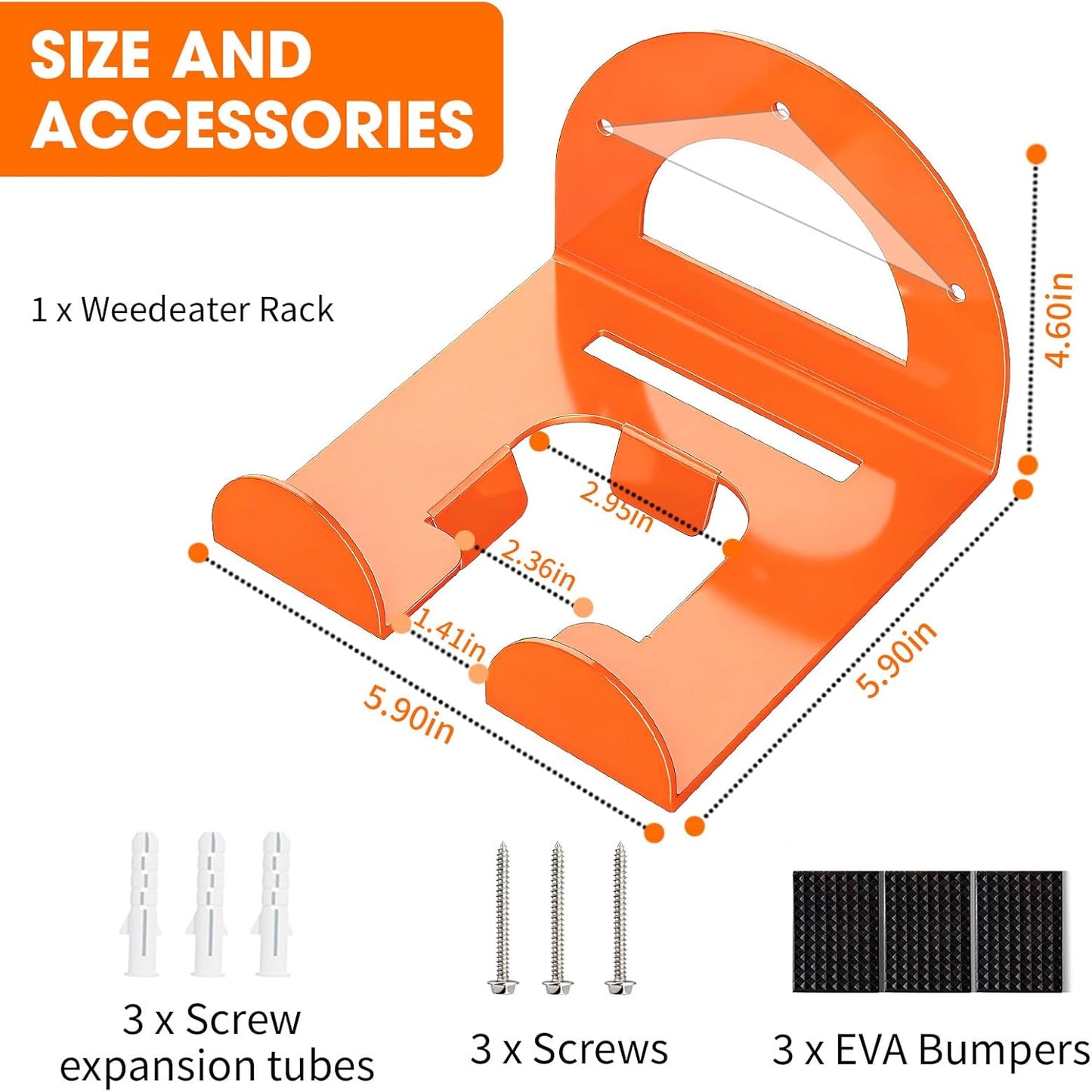 Weed Eater Wall Mount Trimmer Rack - Garage Organizer for Power Tools | 1 Pack Storage Solution