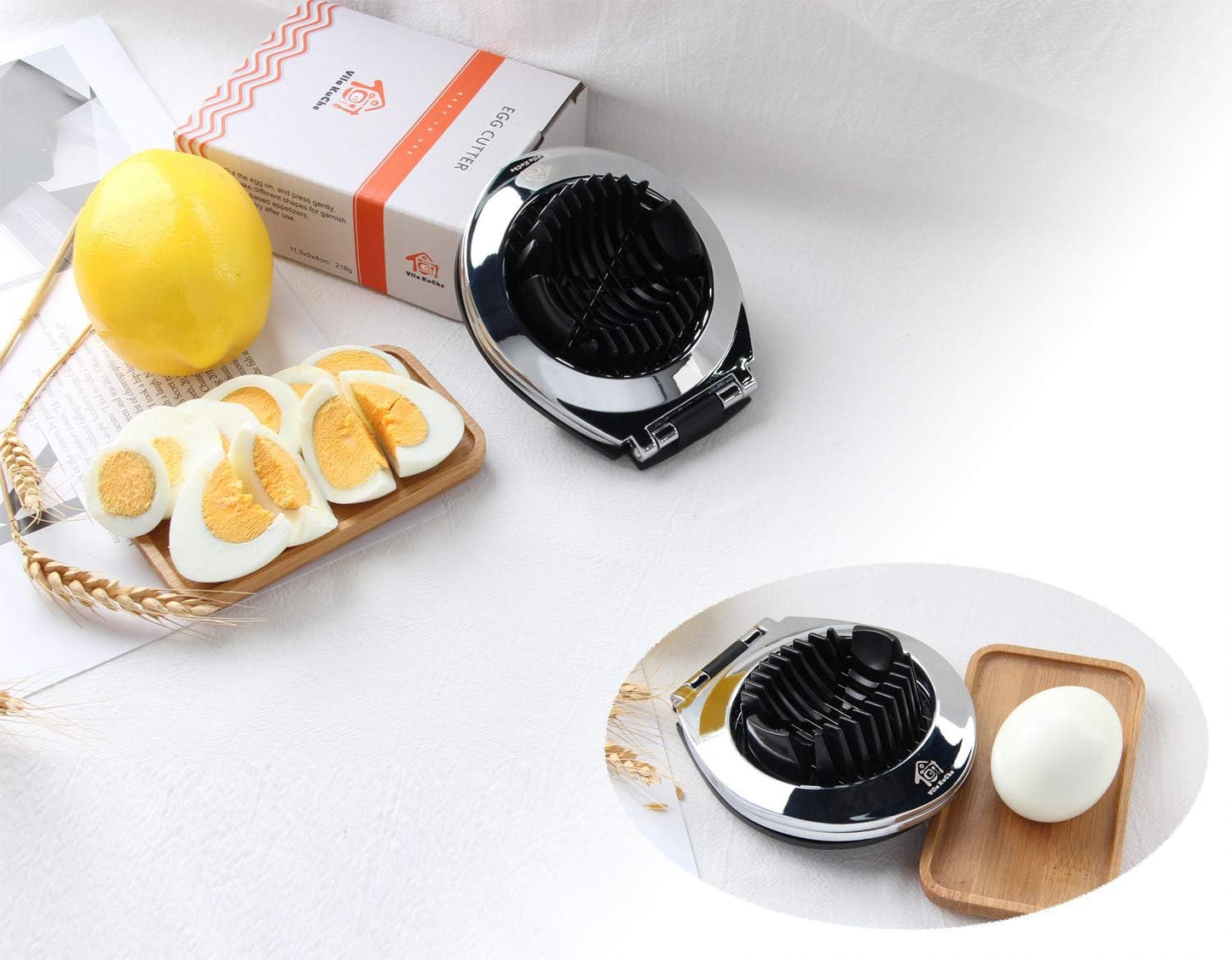Skiennix Multi-Function Stainless Steel Egg Slicer - Heavy-Duty, Dishwasher Safe Kitchen Tool