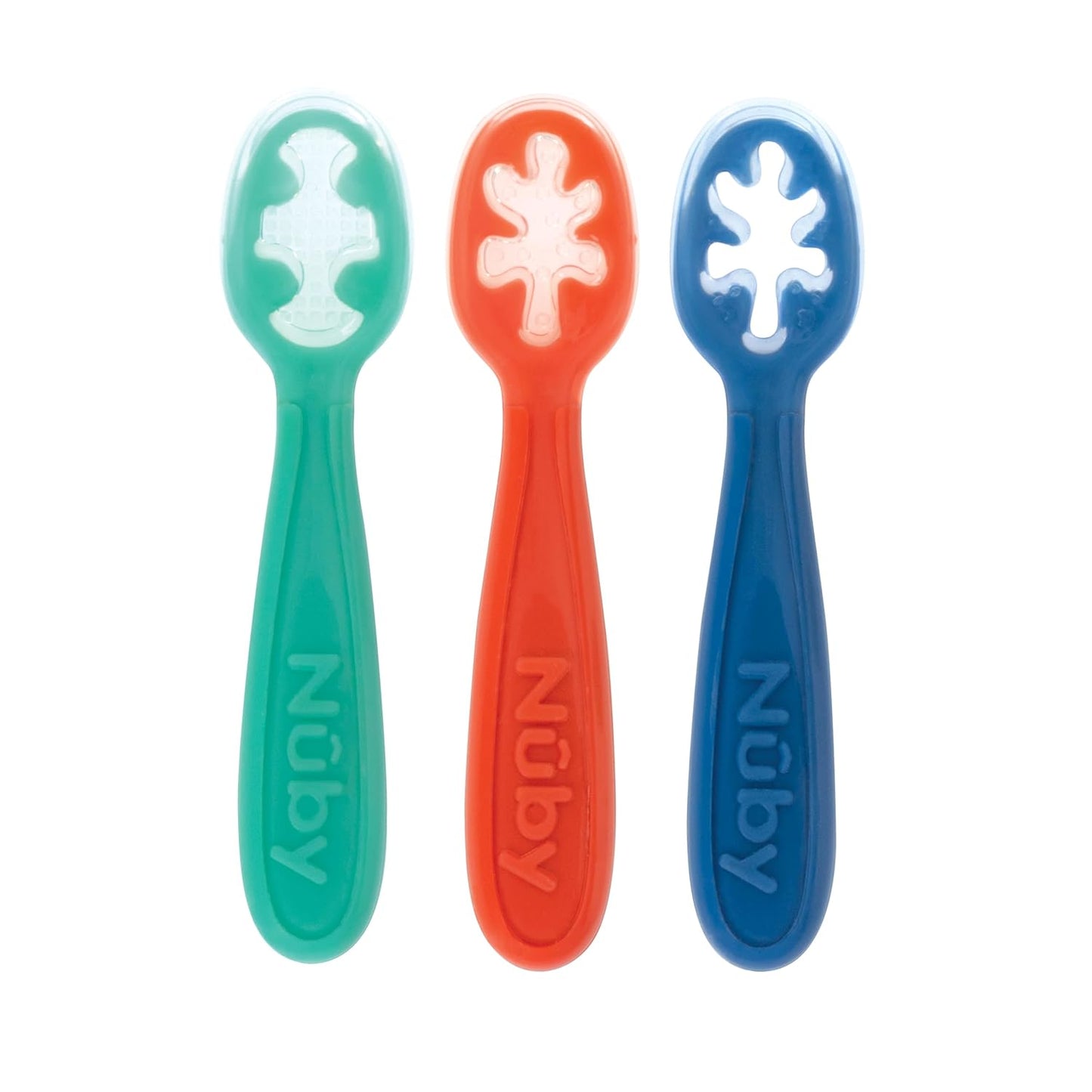 Nuby Baby's First Spoons Set - 3-Pack Feeding Utensils for Babies 6+ Months | Safe & Easy to Use