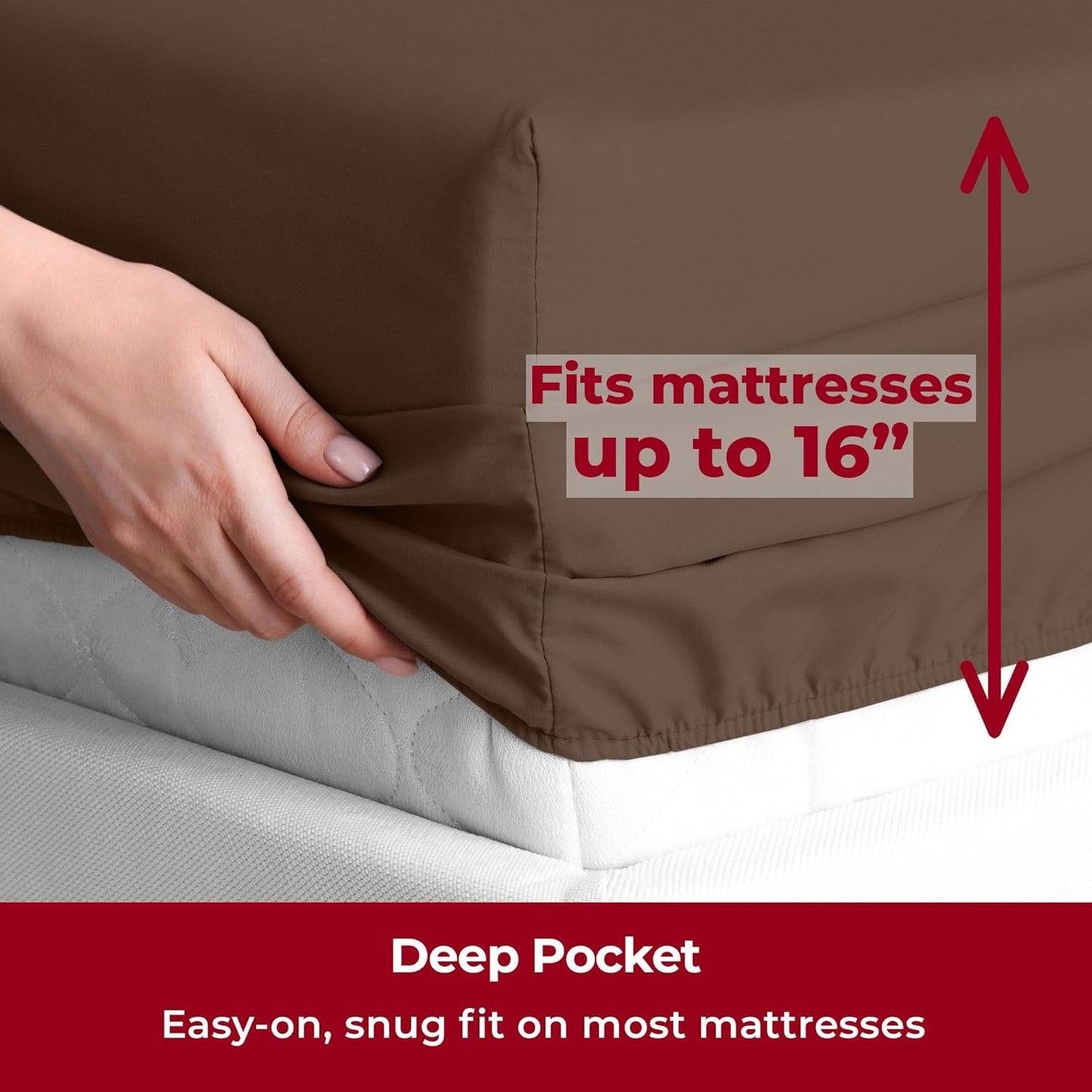 Mellanni Twin Sheets Set - Luxury Hotel Quality Bedding | Extra Soft, Cooling, Wrinkle-Resistant (Twin, Brown)