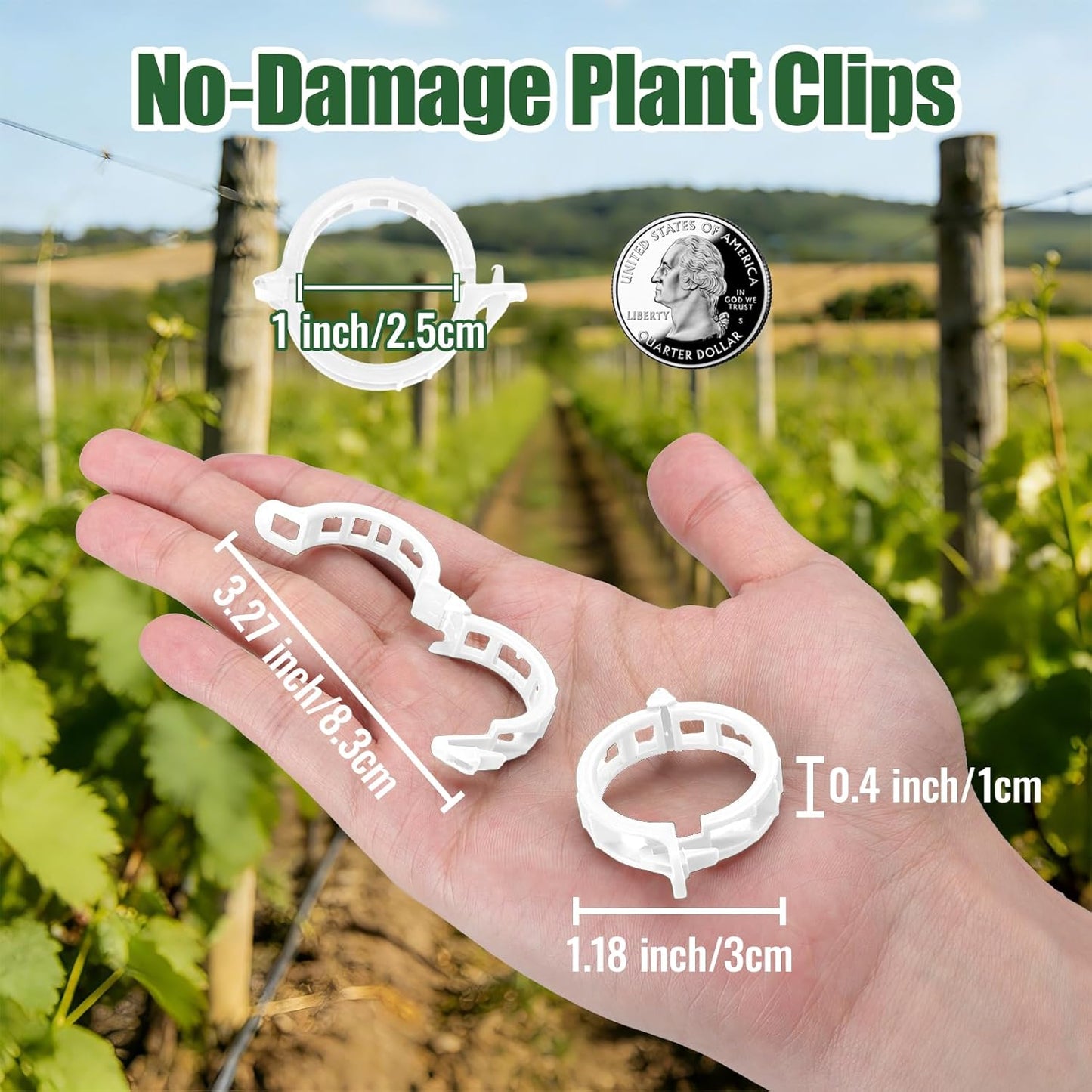 SZUAH Tomato Clips - 300Pcs Thickened Plastic Trellis Clips for Healthy Vegetable Growth