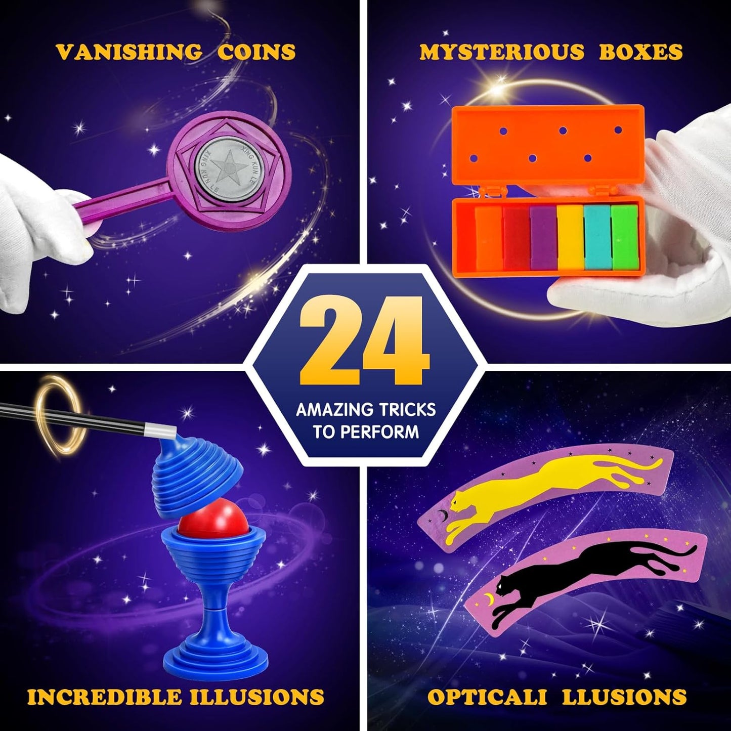 Magic Set Tricks Advent Calendar 2025 - Engaging STEM Toys for Kids Aged 8-12 | Perfect Christmas Gift