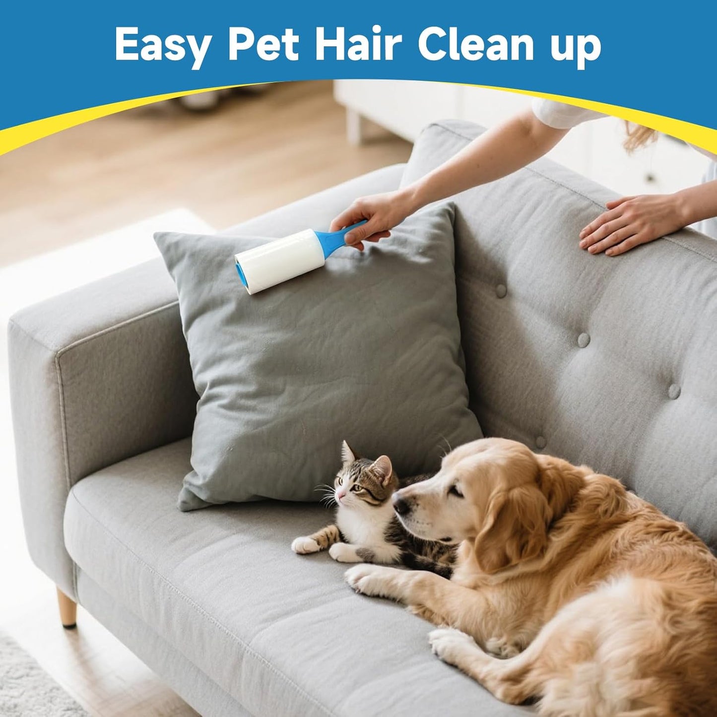 Swihauk Lint Roller - 600 Sheets Extra Sticky Pet Hair Remover | Ergonomic Handle for Clothes & Furniture