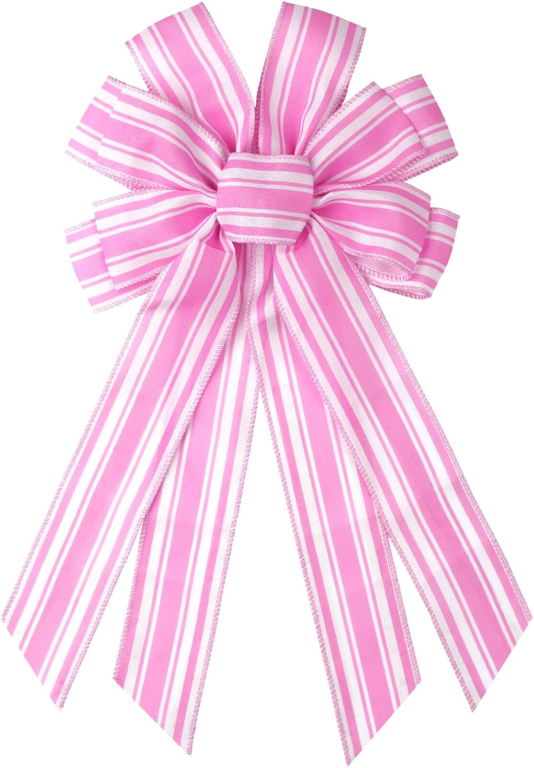 Regine Switzerland Pink & White Striped Wreath Bow - 20x11 Inch Large Baby Shower Decor