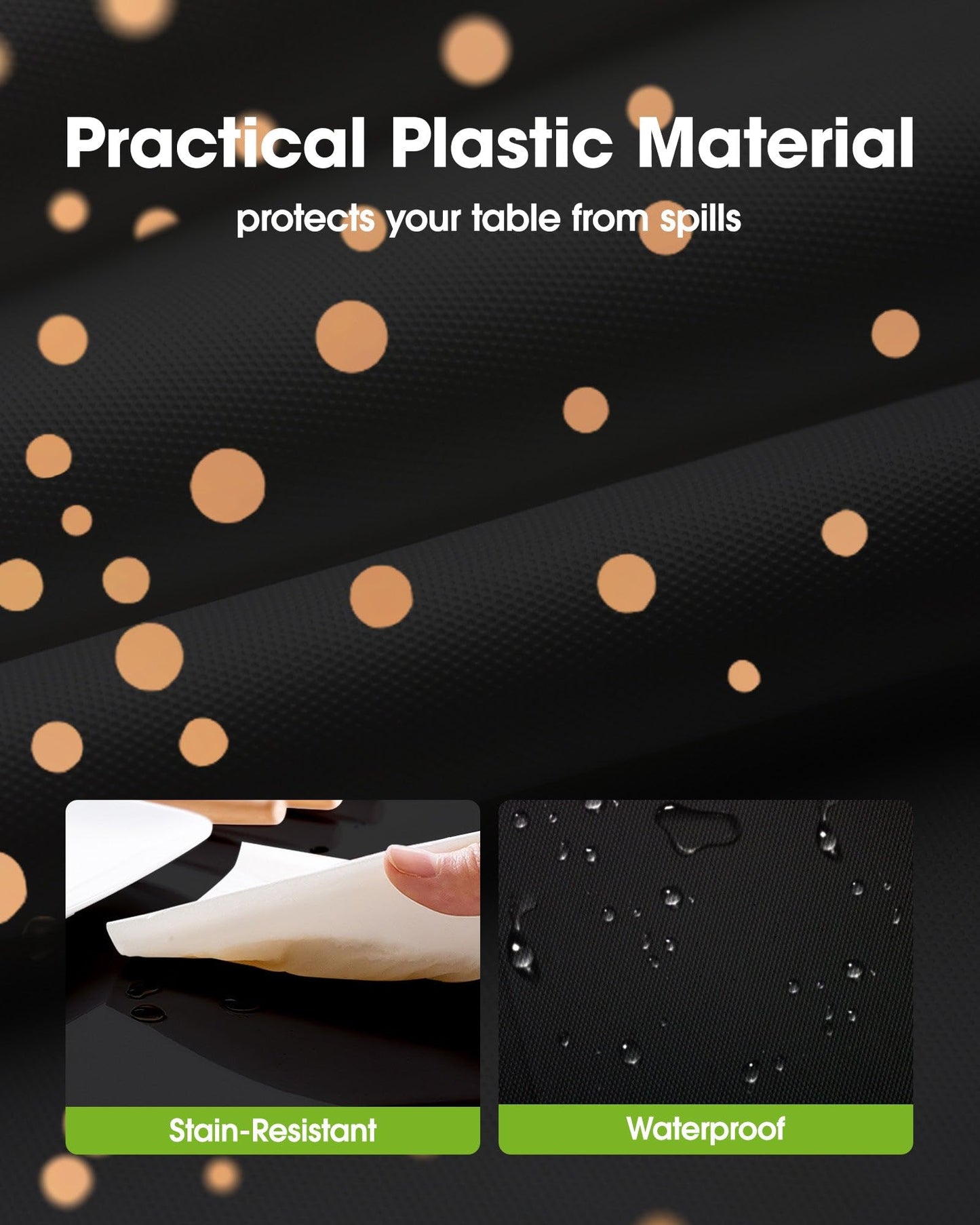 Pureegg Plastic Table Cloth Disposable 10 Pack, 54 x 108 Inch Table Cloths, Graduation Decorations of 2026, Graduation Tablecloths, Rectangle, Plastic Cover, Leakproof & Sturdy, Black and Rose Gold