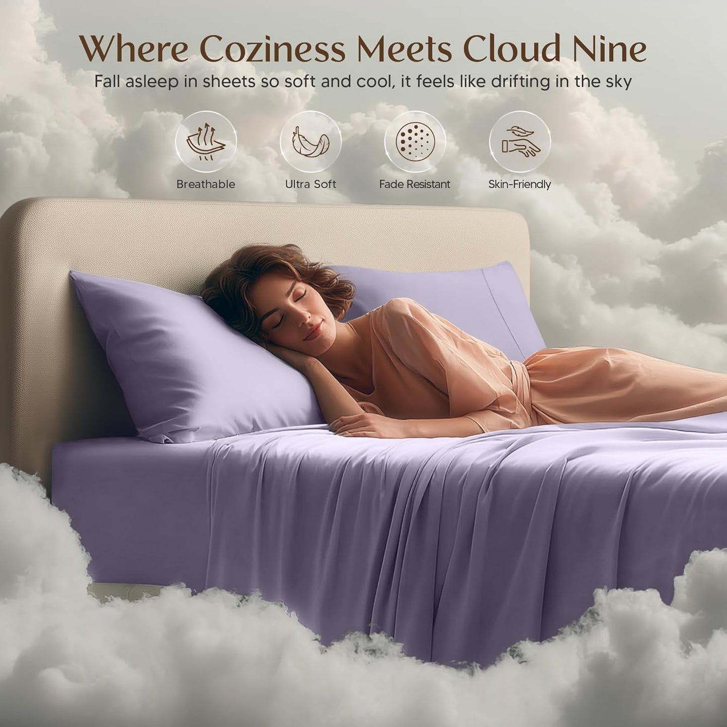Utopia Bedding Twin Sheet Set - Soft & Breathable Microfiber, 3-Piece Bed Sheets in Lavender