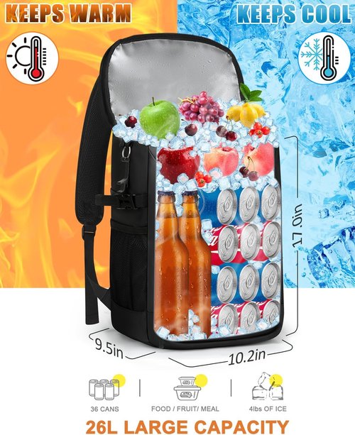 Capolo Insulated Cooler Backpack - Waterproof & Leak-Proof Design | Holds 36/45 Cans for Camping & Beach