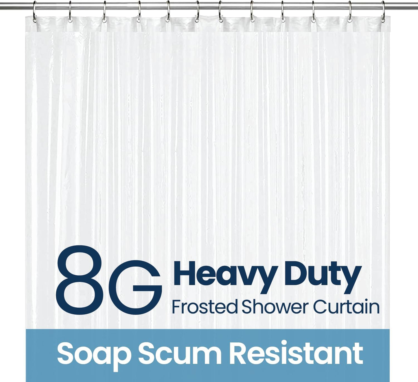 LiBa Waterproof Plastic Shower Curtain - Premium Non-Toxic PEVA with Rust-Proof Grommets | 72x72 Inches