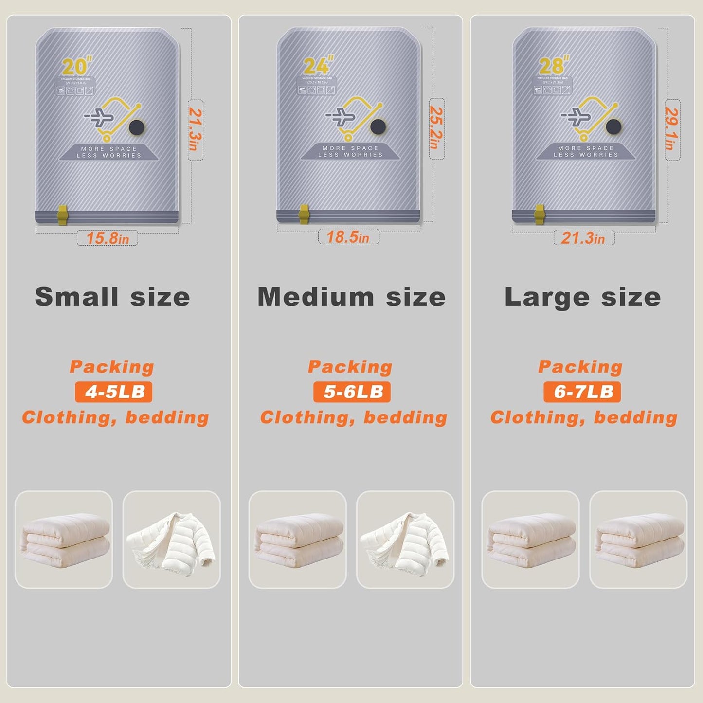Skiennix 15-Pack Vacuum Bags - Travel Compression Bags with Wireless Pump | Carry-On Size, Space Saver for Clothes