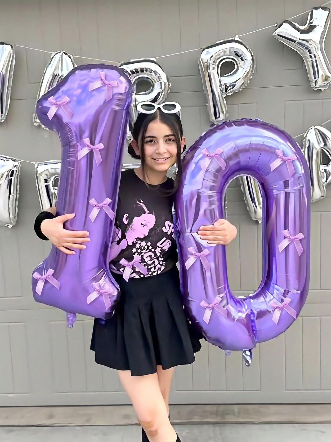 Skiennix 40-Inch Purple Number Balloons - Large 12 & 21 Birthday Decorations | Perfect for Weddings & Graduations
