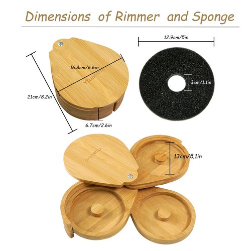 3 Tier Margarita Salt Rimmer Set Bamboo. Family Party Salt and Sugar Rimmer for Cocktails Bar Bartender Tools Glass Rimmer Cocktail Rimmers Drinks 5.1 Inch Margarita Kit