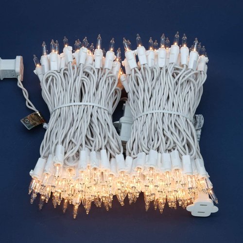 Clear Christmas Lights - 200 Count Holiday String Lights | 2 Strands of 100 ft White Wire, UL Listed