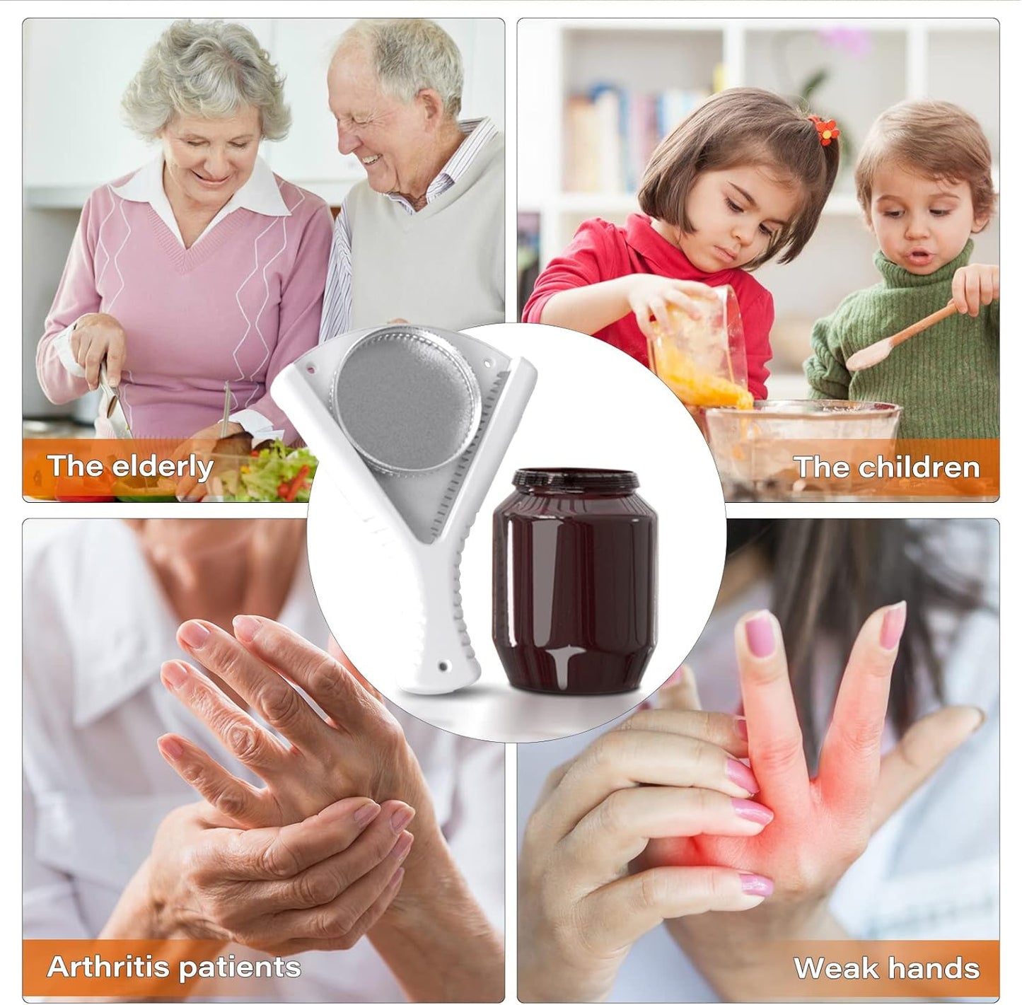 Skiennix Jar Opener - Easy Grip Dual Usage Tool for Seniors | Effortless Lid Opening for All Sizes