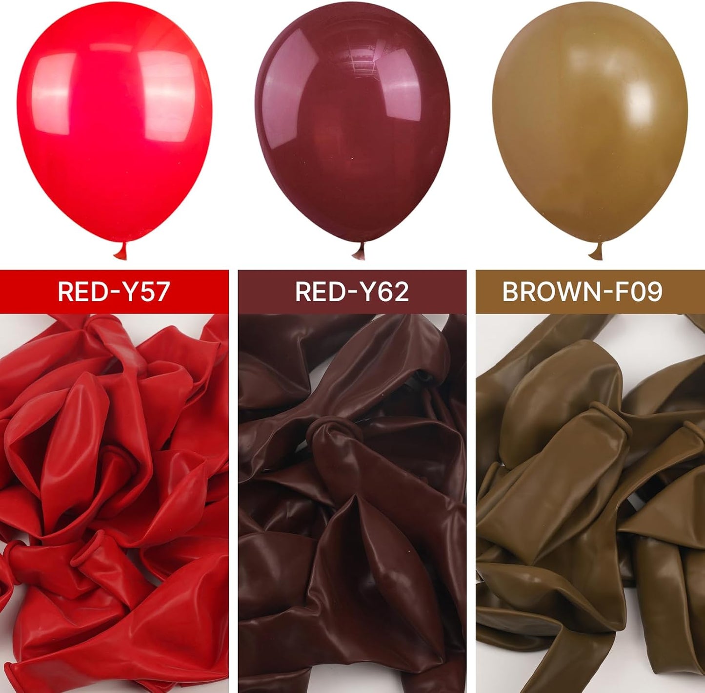 PartyWoo Burgundy Balloons - 50pcs 12 Inch Dark Chestnut Red Helium Balloons for Events & Celebrations