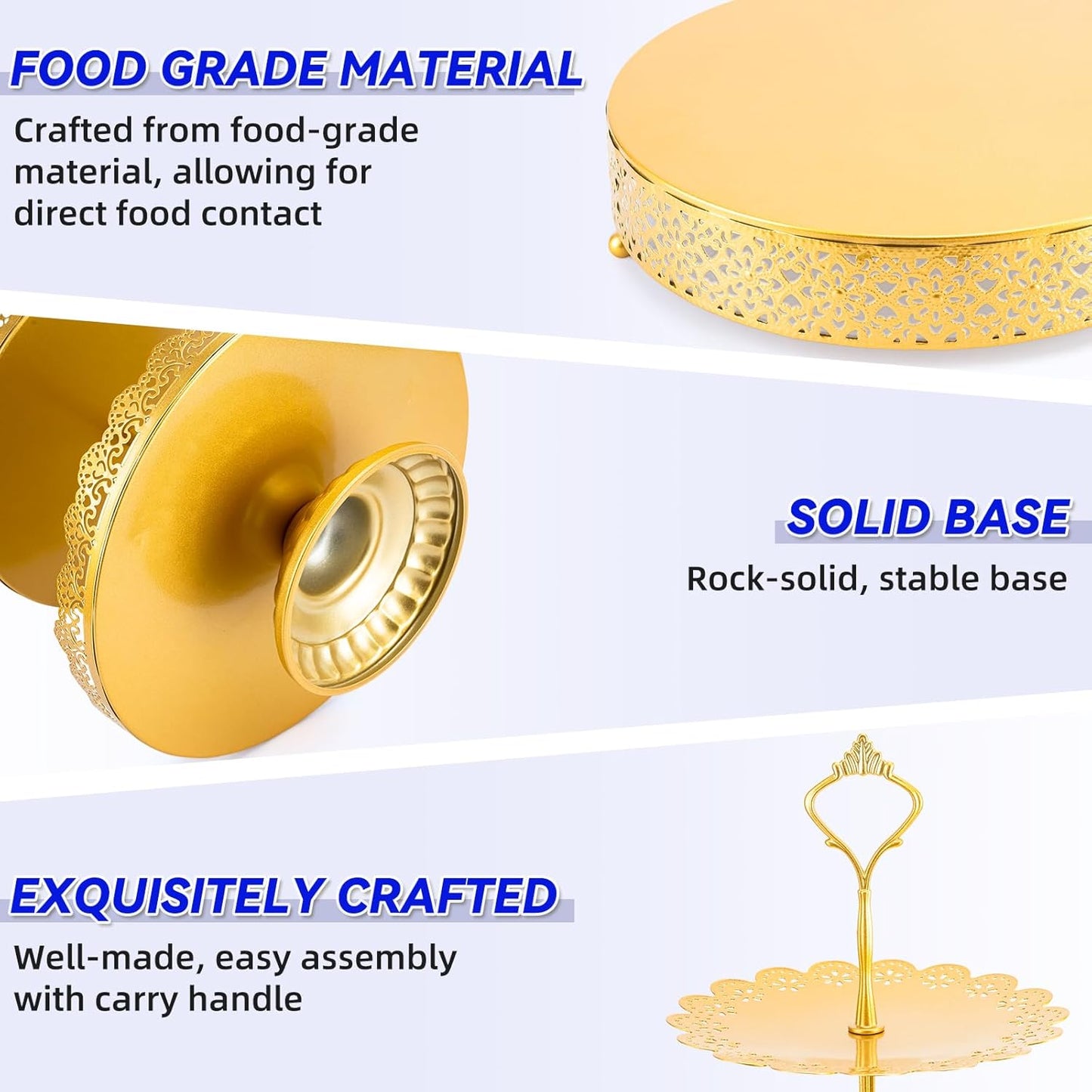 Skiennix 13 PCS Metal Cake Stand Set - Elegant Dessert Display for Weddings & Parties | Easy Assembly