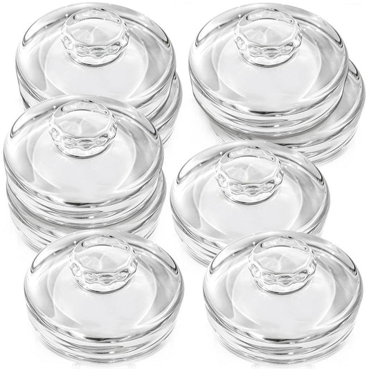 Nexboraque 9 Pack Fermentation Glass Weights with Easy Grip Handles, Clear Canning Weights and Pickling Glass Weight for Wide Mouth Mason Jars, Fermenting Kit, Kimchi, Sauerkraut
