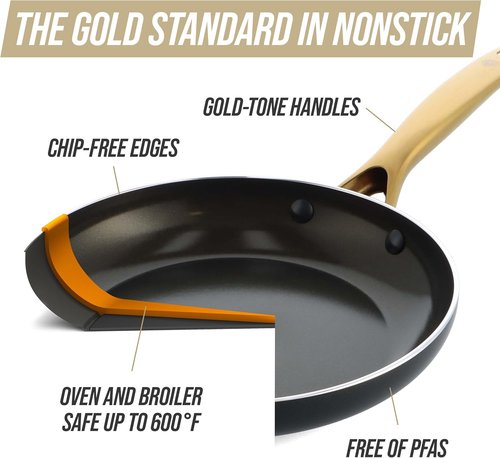 Blue Diamond 8" Nonstick Frying Pan - Diamond Infused Ceramic, Dishwasher Safe, Induction Compatible, Black