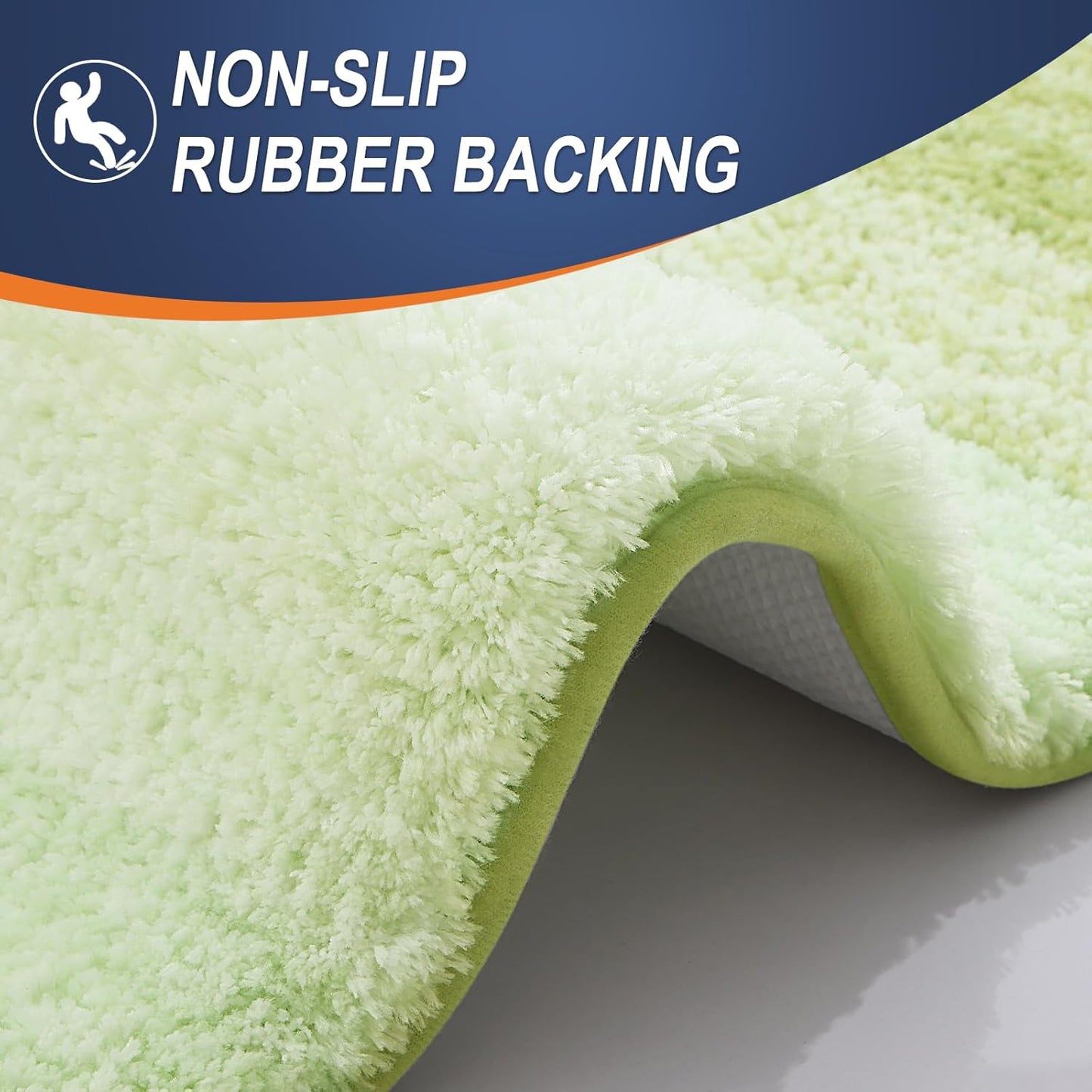 OLANLY Bathroom Rug Mat - Extra Soft Microfiber Non-Slip Bath Carpet | 30x20 Light Green